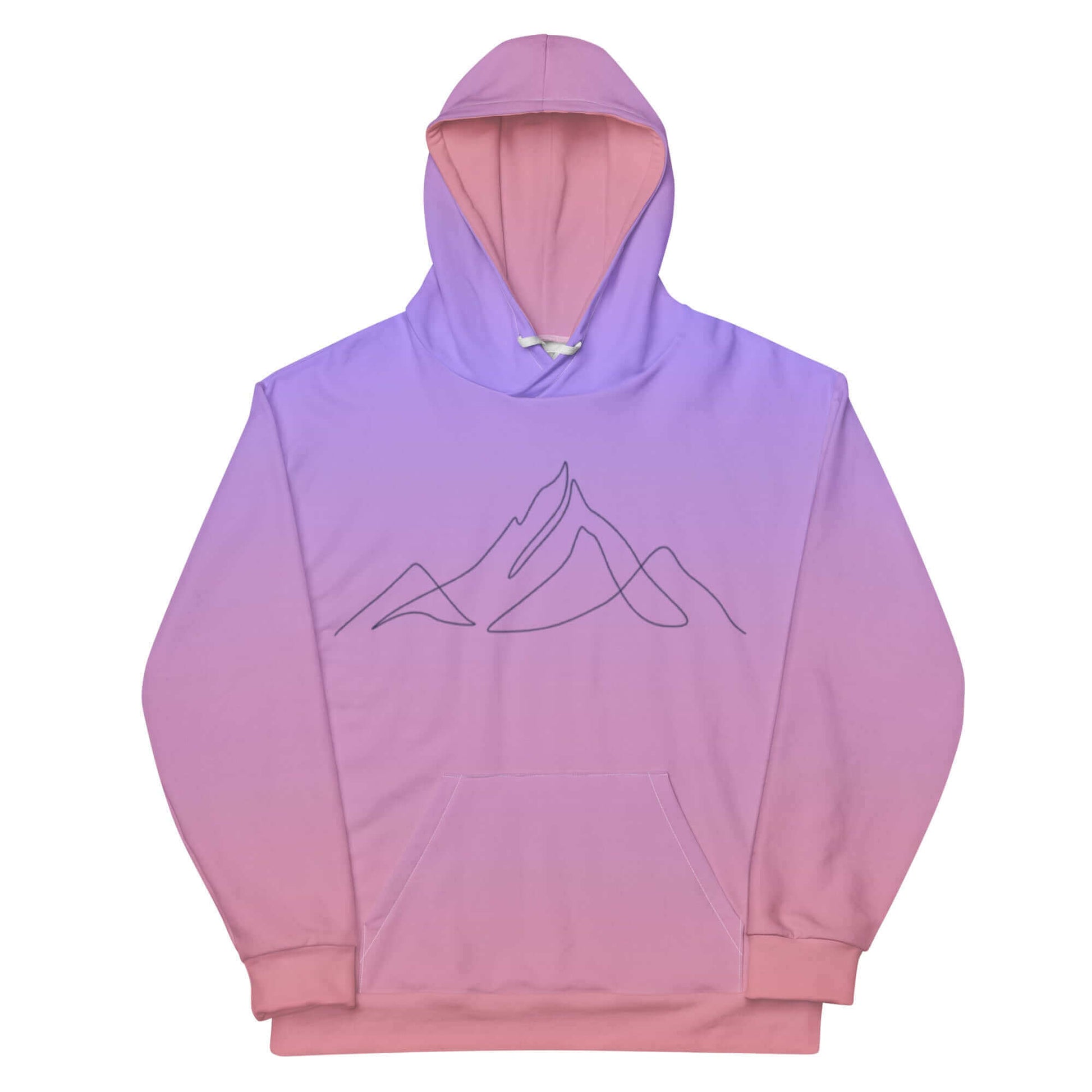 One Line Mountains Periwinkle Ombre Hoodie
